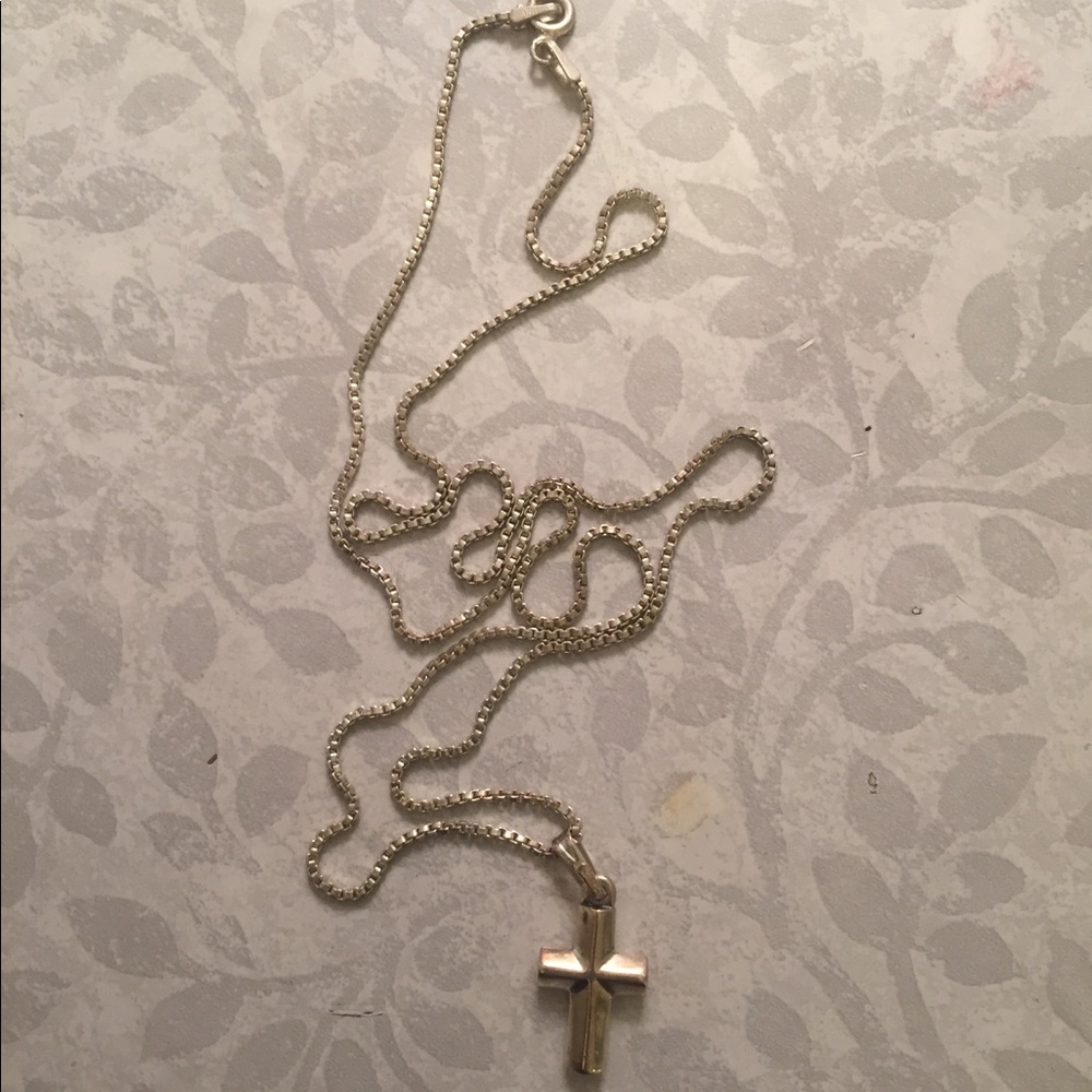 Sterling silver cross necklace